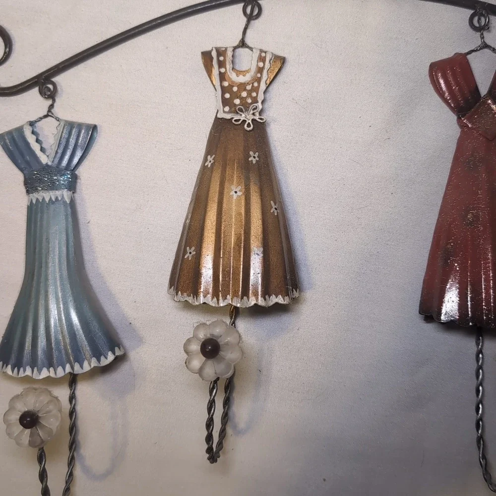 VTG Dress Shape Hooks W/ Wall Mounted Hanger Decorative Hanger Hook 17